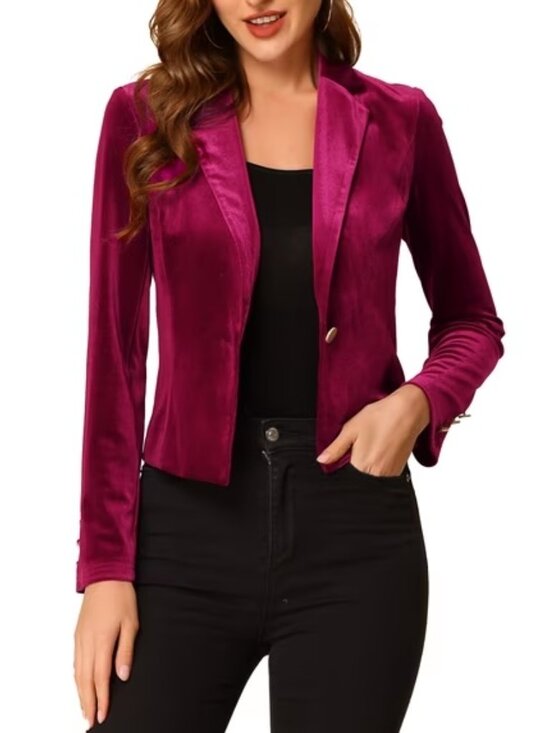 Allegra K Jackets & Blazers - NEW! Allegra K Velvet Gold Button Blazer Jacket | HOLIDAY